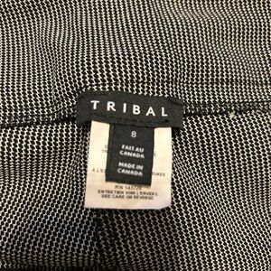 Tribal Black and White Patterned ankle pant